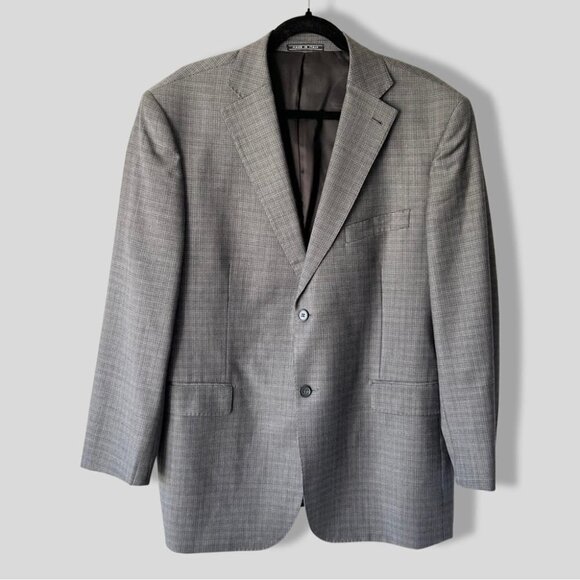 Zanetti Angelico Checked Pure Wool Blazer Made in Italy - Picture 1 of 11